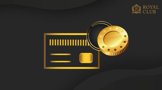 Image shows a gold credit card and coins, symbolizing payment methods and deposits.