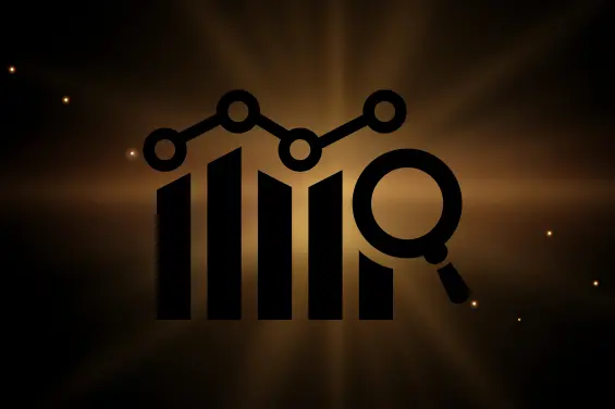 An image combining bar charts, line graphs, and a magnifying glass icon symbolizing betting type analysis.