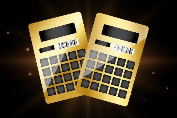 Two gold lottery tickets on a black background.